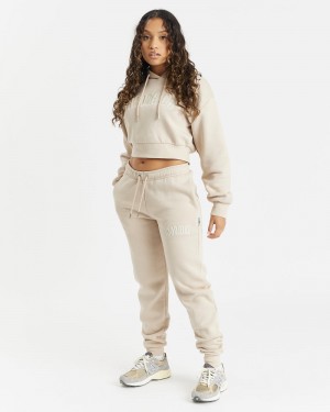 Beige / White Women's Hoodrich OG Kraze Slim Joggers | USA OIVHME593