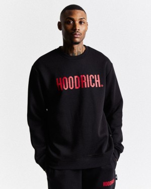 Black / Red Men's Hoodrich OG Core Sweatshirt | USA SMLDXJ310