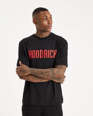 Black / Red Men's Hoodrich OG Core T-Shirt | USA PNDVZL369