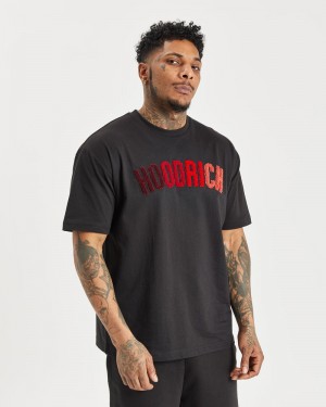 Black / Red / Red Men's Hoodrich OG Kraze T-Shirt | USA MQVZYD863