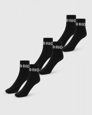 Black / White Men's Hoodrich OG Core 3 Pack Quarter Socks | USA HFDTLS264