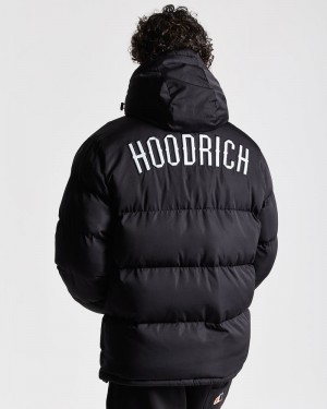 Black / White Men's Hoodrich OG Stack Puffer Jacket | USA RTSOMI056