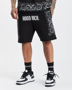 Black / White / Orange Men's Hoodrich OG Motif Shorts | USA YDOVPM587