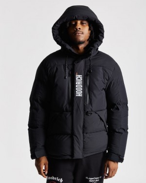 Black / White / Red Men's Hoodrich Limit Puffer Jacket | USA LSRIHQ285