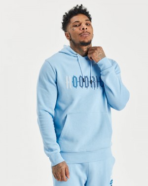 Blue / White / Blue Men's Hoodrich OG Dash Hoodie | USA KVLQZM269