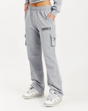 Grey Wash Women's Hoodrich Peak Open Hem Joggers | USA PZUKIW641