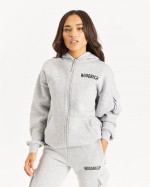 Grey / Black Women's Hoodrich OG Luna Full Zip Hoodie | USA FPHWTM536