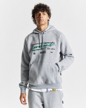 Grey / Black / Green Men's Hoodrich OG Cruzade Hoodie | USA QSKHBA902