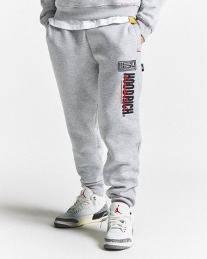 Grey / Black / Red Men's Hoodrich OG Blend V2 Joggers | USA AZTHUV176