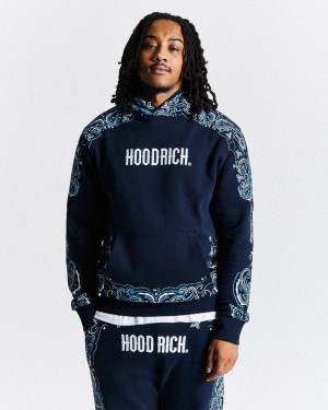 Navy / White / Blue Men's Hoodrich Motif Hoodie | USA IWALRG501