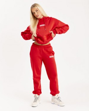 Red / White Women's Hoodrich OG Storm Joggers | USA CEPDGN802