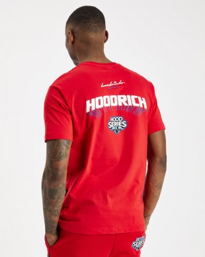 Red / White / Blue Men's Hoodrich Stadium T-Shirt | USA YWFAOM479