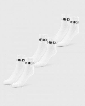 White / Black Men's Hoodrich OG Core 3 Pack Quarter Socks | USA RUVQWK329