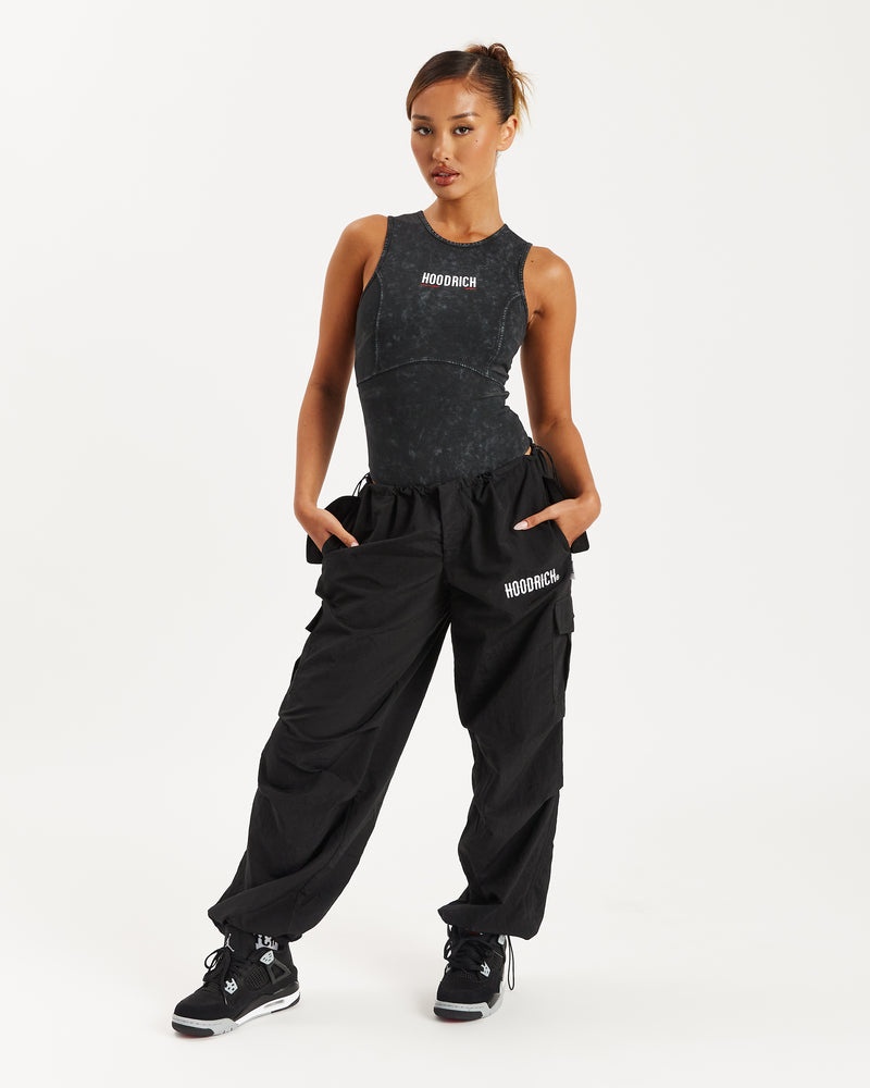 Black Wash / Red Women's Hoodrich Peak Bodysuit | USA XPALUI265