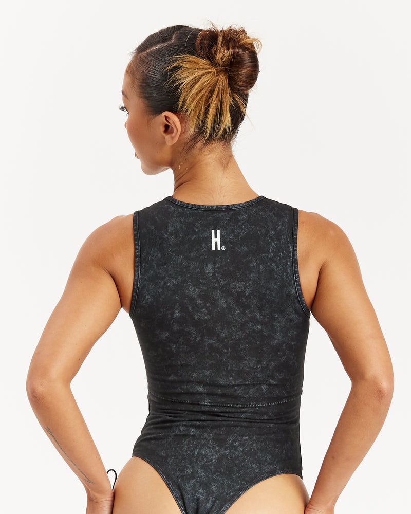 Black Wash / Red Women's Hoodrich Peak Bodysuit | USA XPALUI265