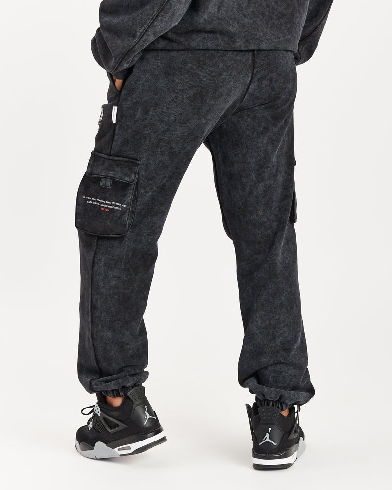 Black Wash / Red Women's Hoodrich Peak Cargo Joggers | USA QFVCXM016