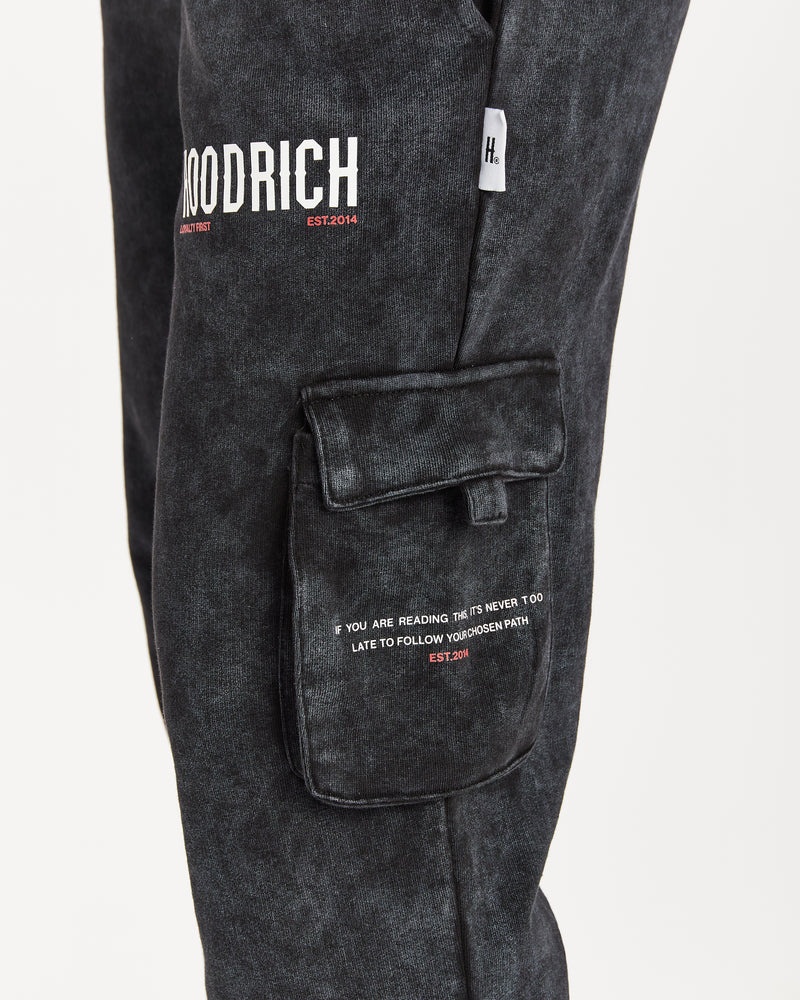 Black Wash / Red Women's Hoodrich Peak Cargo Joggers | USA QFVCXM016