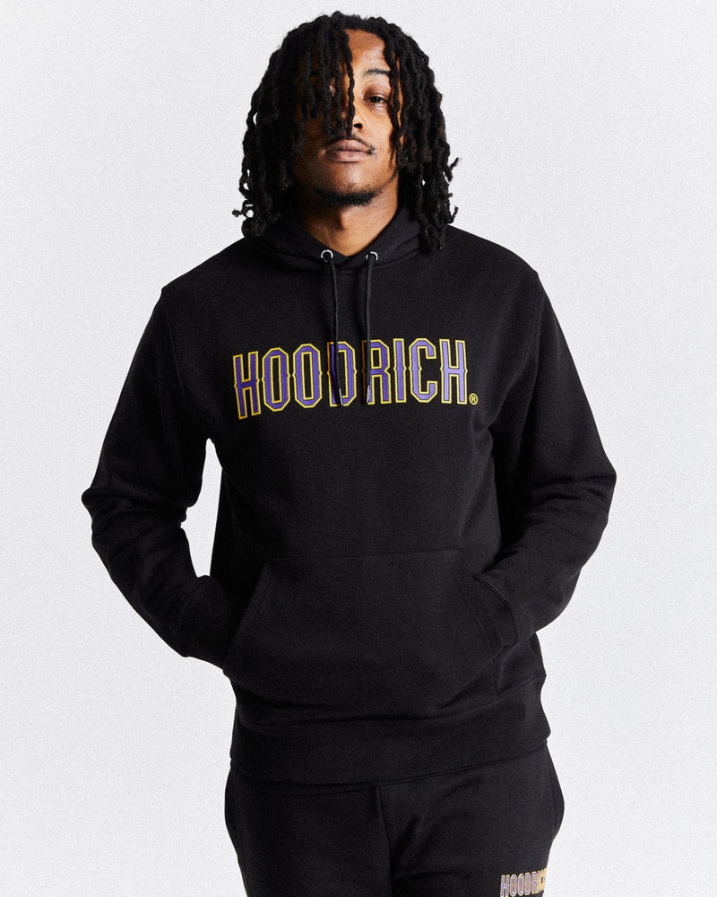 Black / Purple / Yellow Men's Hoodrich Crush Set Tracksuit | USA CQTFGE857