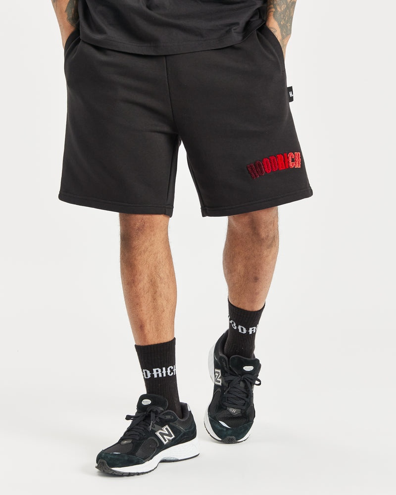 Black / Red / Red Men's Hoodrich OG Kraze Shorts | USA IJKWMS542