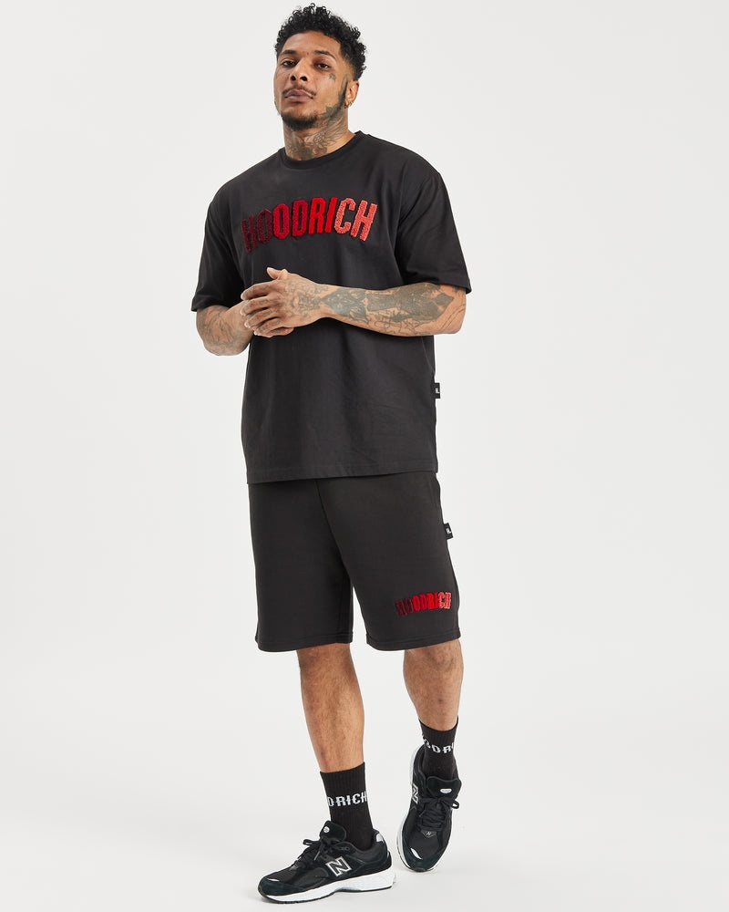 Black / Red / Red Men\'s Hoodrich OG Kraze Shorts | USA IJKWMS542