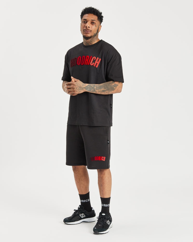 Black / Red / Red Men's Hoodrich OG Kraze T-Shirt | USA MQVZYD863