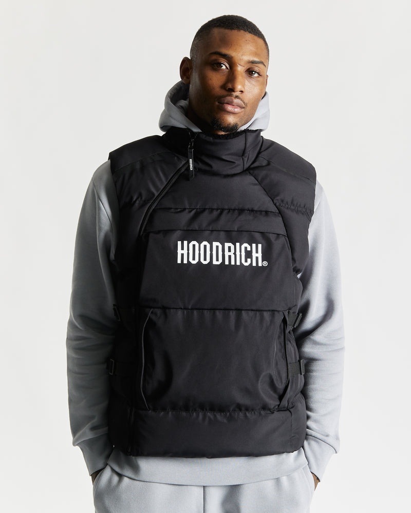 Black / White Men's Hoodrich Carbon Gilet | USA MRHZDN589