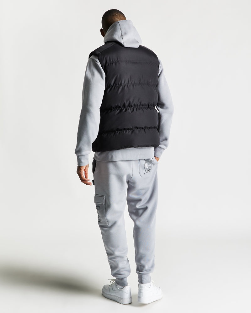 Black / White Men's Hoodrich Carbon Gilet | USA MRHZDN589