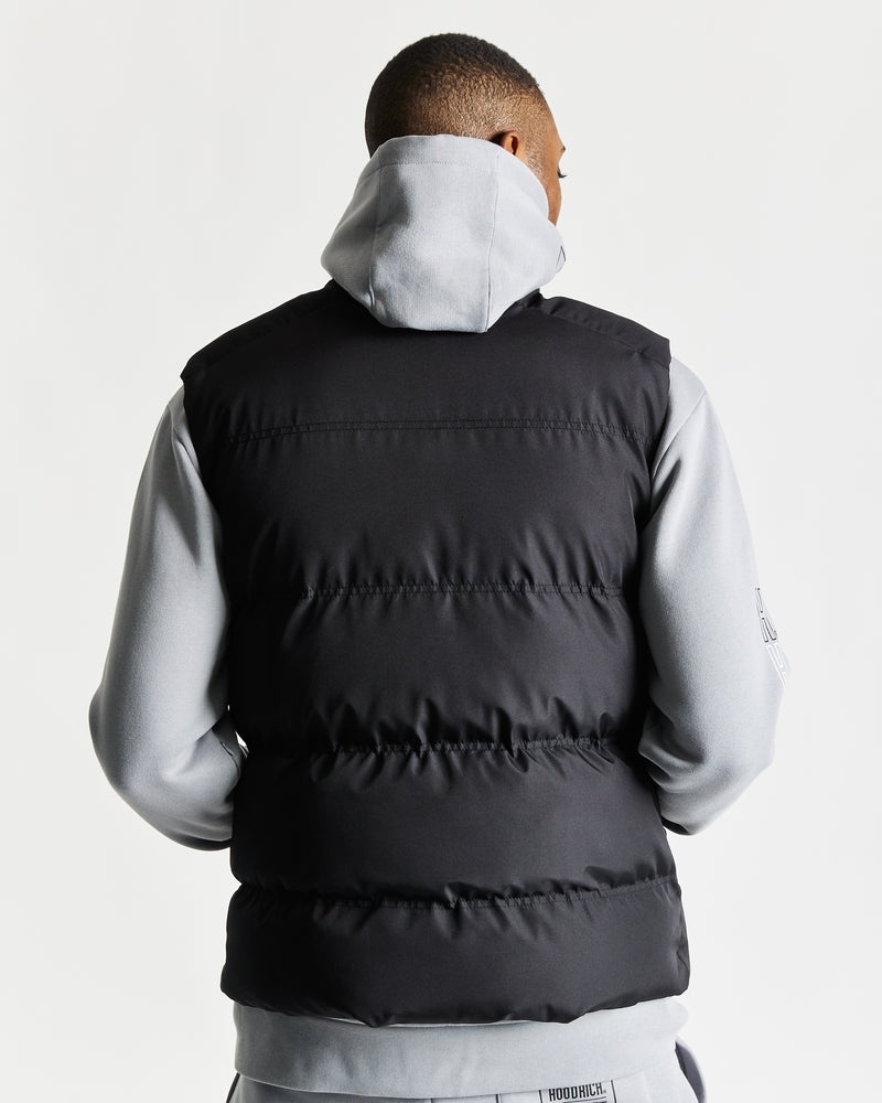 Black / White Men's Hoodrich Carbon Gilet | USA MRHZDN589