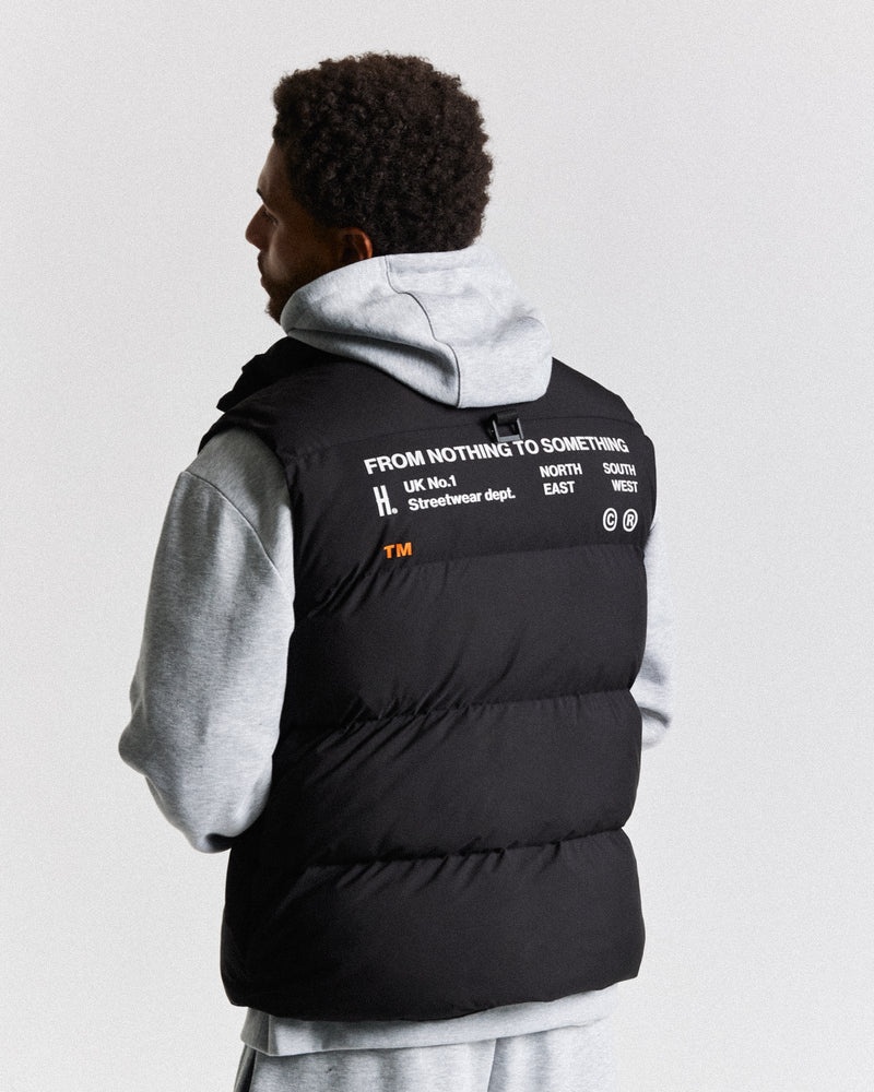 Black / White Men's Hoodrich Limit Gilet | USA VDMZTC392