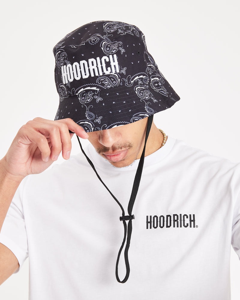 Black / White Men's Hoodrich OG Motif Bucket Hat | USA FDUHAV238