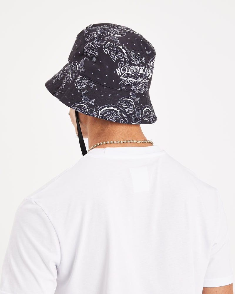 Black / White Men's Hoodrich OG Motif Bucket Hat | USA FDUHAV238