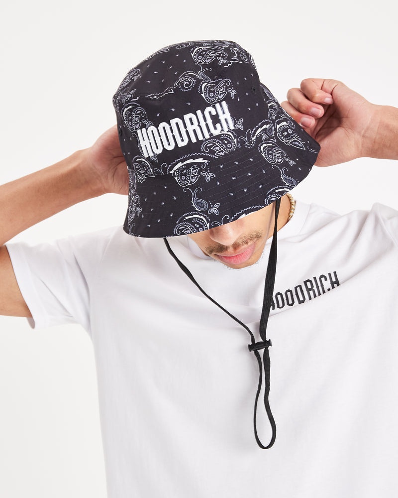 Black / White Men's Hoodrich OG Motif Bucket Hat | USA FDUHAV238