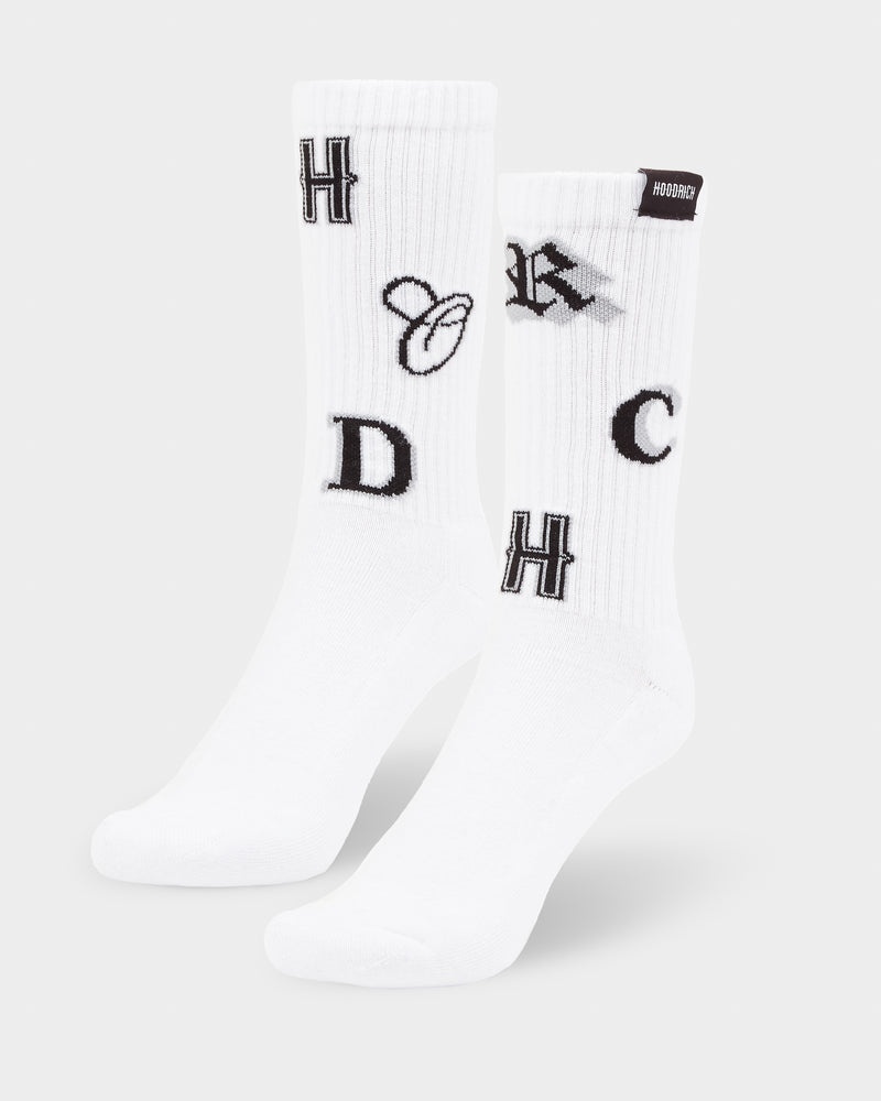 Black / White Men's Hoodrich OG Pacific 2 Pack Crew Socks | USA INDTQF314