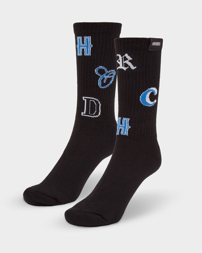 Black / White Men's Hoodrich OG Pacific 2 Pack Crew Socks | USA INDTQF314