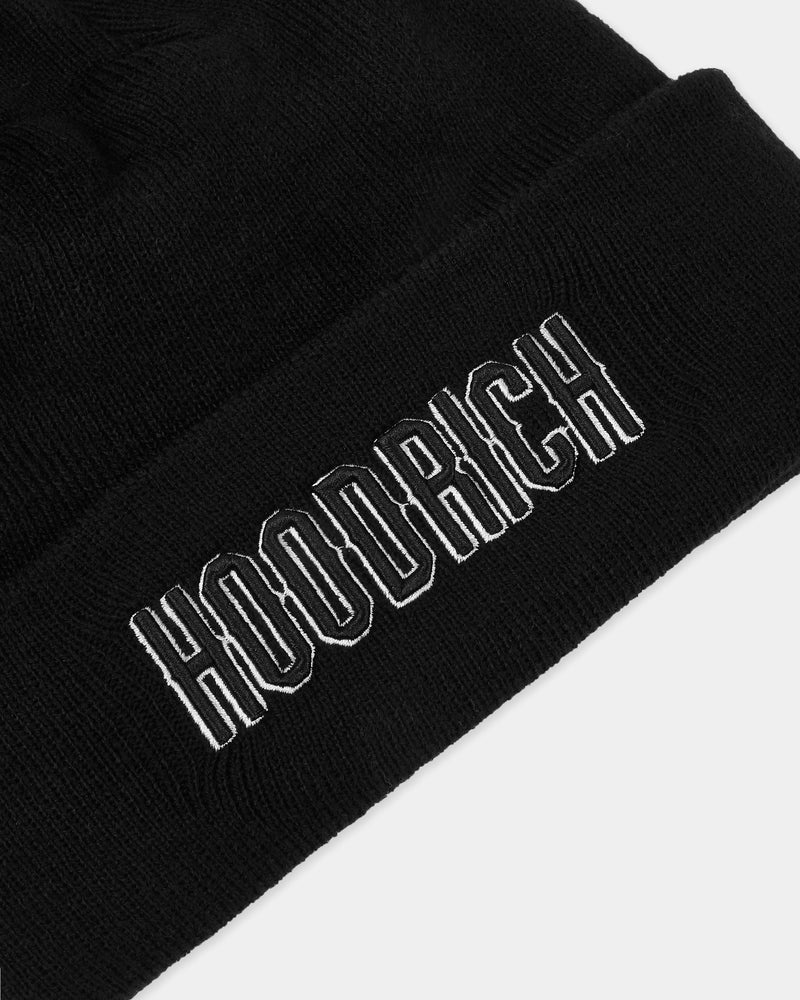 Black / White Men's Hoodrich OG Stack Beanie | USA BPDJWV206