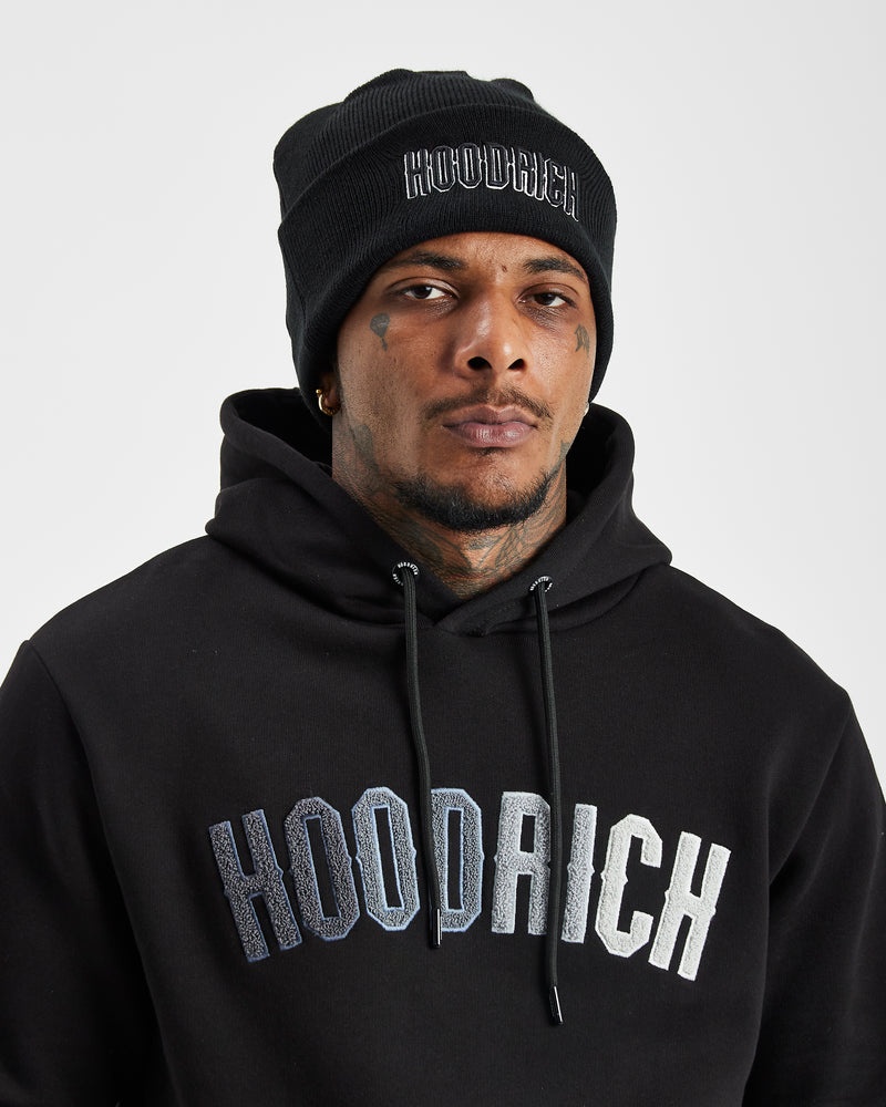 Black / White Men's Hoodrich OG Stack Beanie | USA BPDJWV206