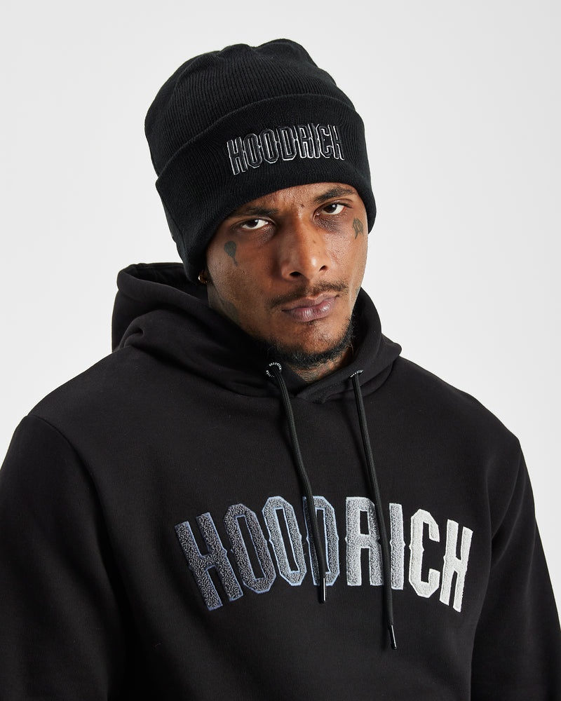 Black / White Men's Hoodrich OG Stack Beanie | USA BPDJWV206