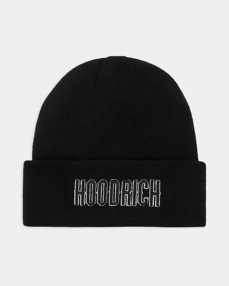 Black / White Men\'s Hoodrich OG Stack Beanie | USA BPDJWV206