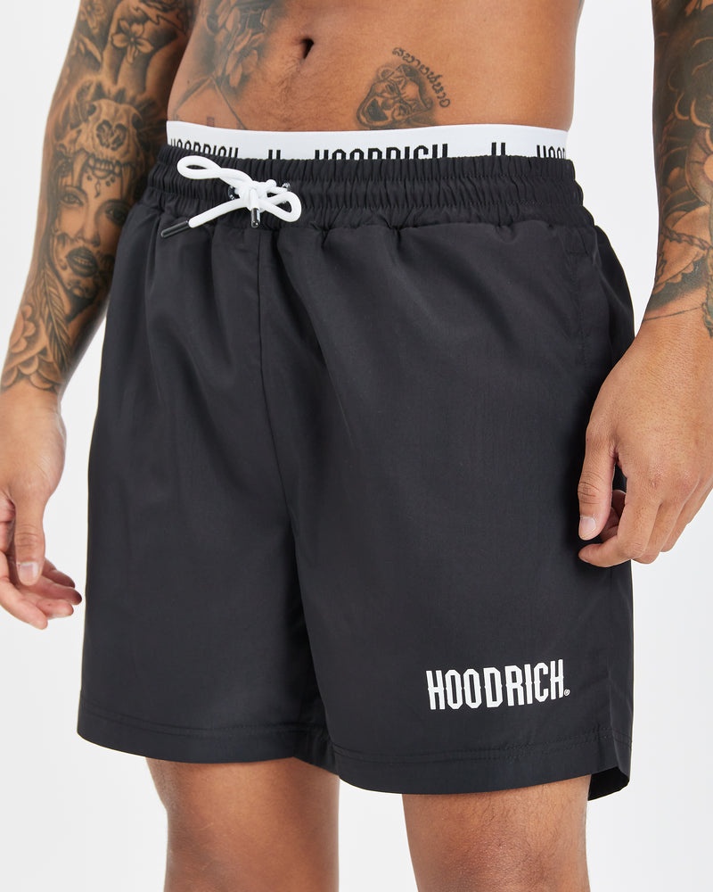 Black / White Men\'s Hoodrich OG State Swim Shorts | USA WLGPTR865