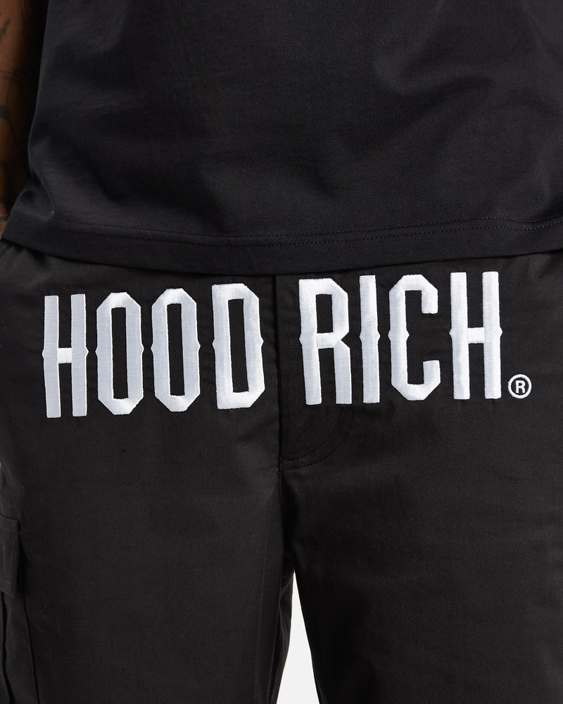 Black / White Men's Hoodrich OG Trek Cargo Shorts | USA SZDRGA024