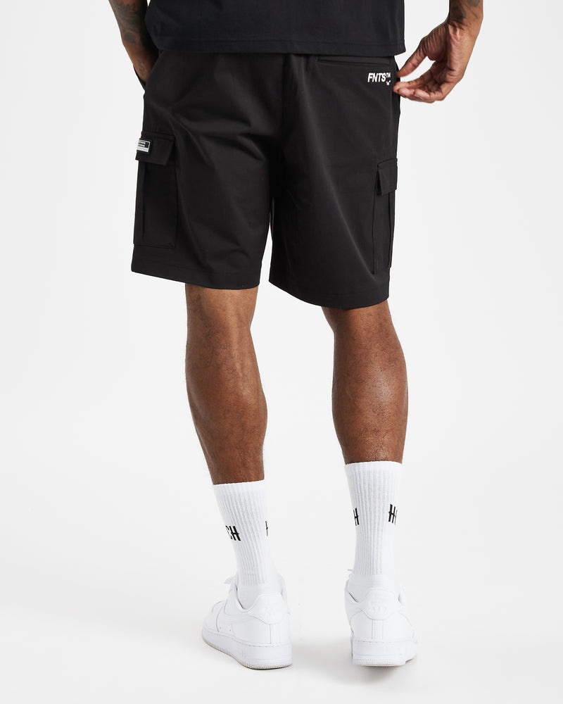 Black / White Men's Hoodrich OG Trek Cargo Shorts | USA SZDRGA024