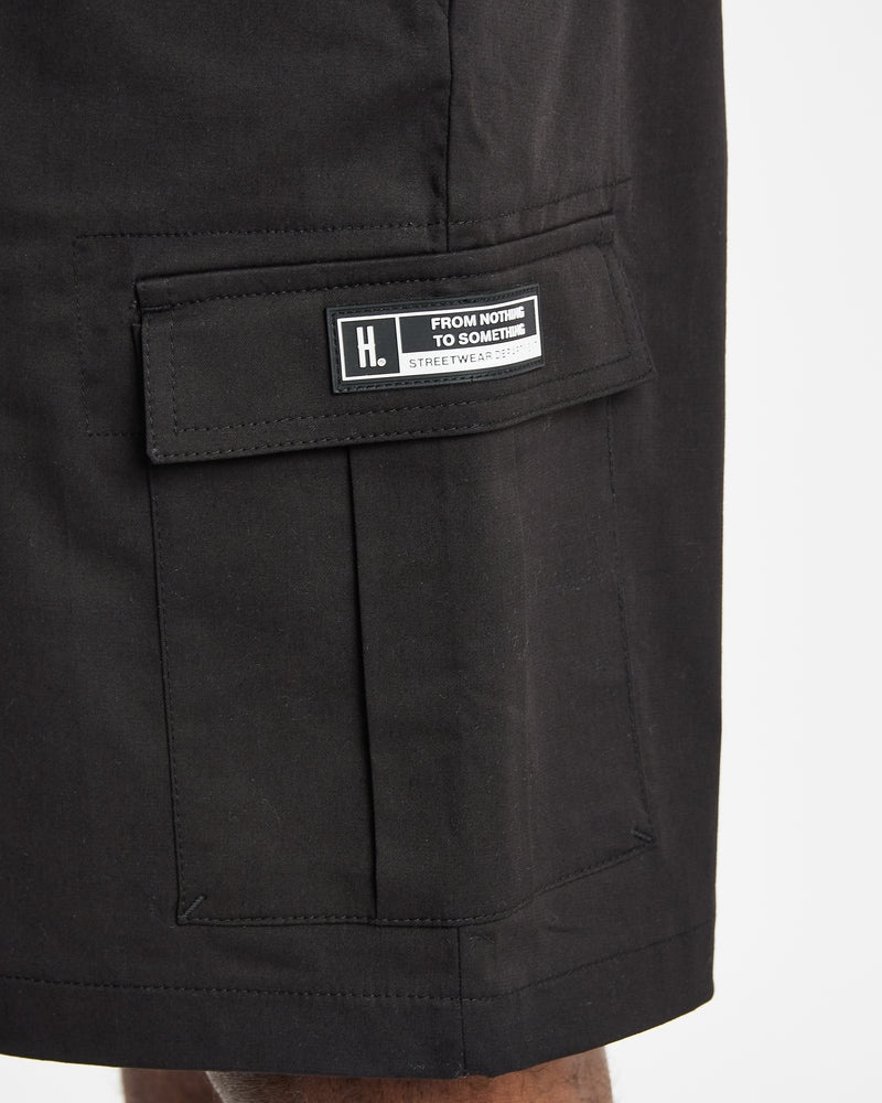 Black / White Men's Hoodrich OG Trek Cargo Shorts | USA SZDRGA024