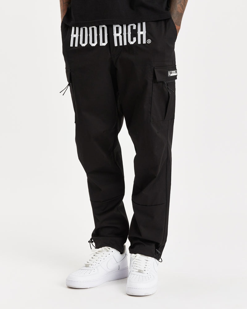 Black / White Men\'s Hoodrich OG Trek Cargo Pants | USA CJLMQH468