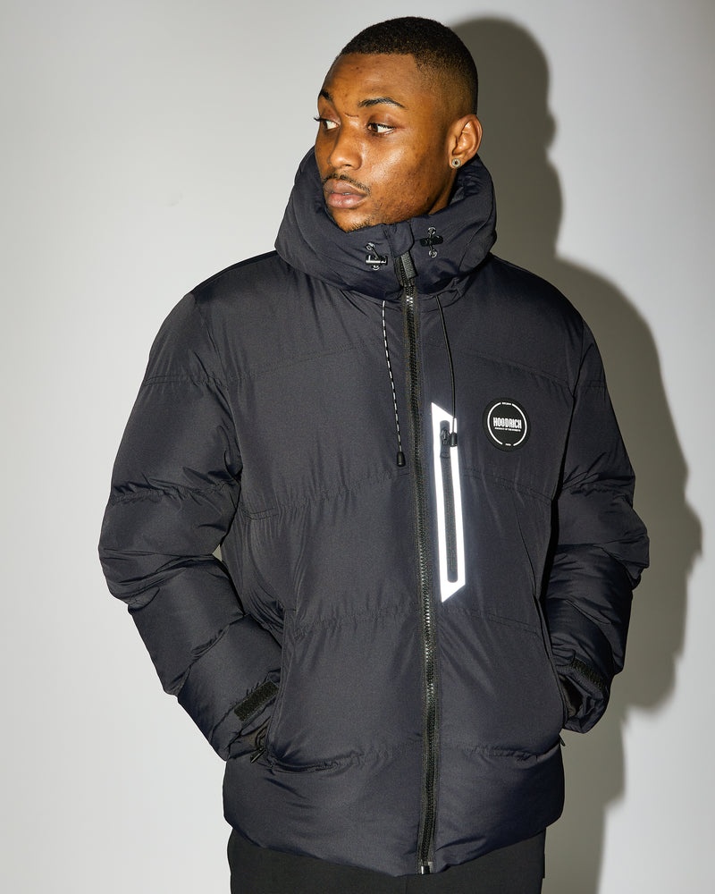 Black / White Men's Hoodrich Vern Puffer Jacket | USA BYCJLA540