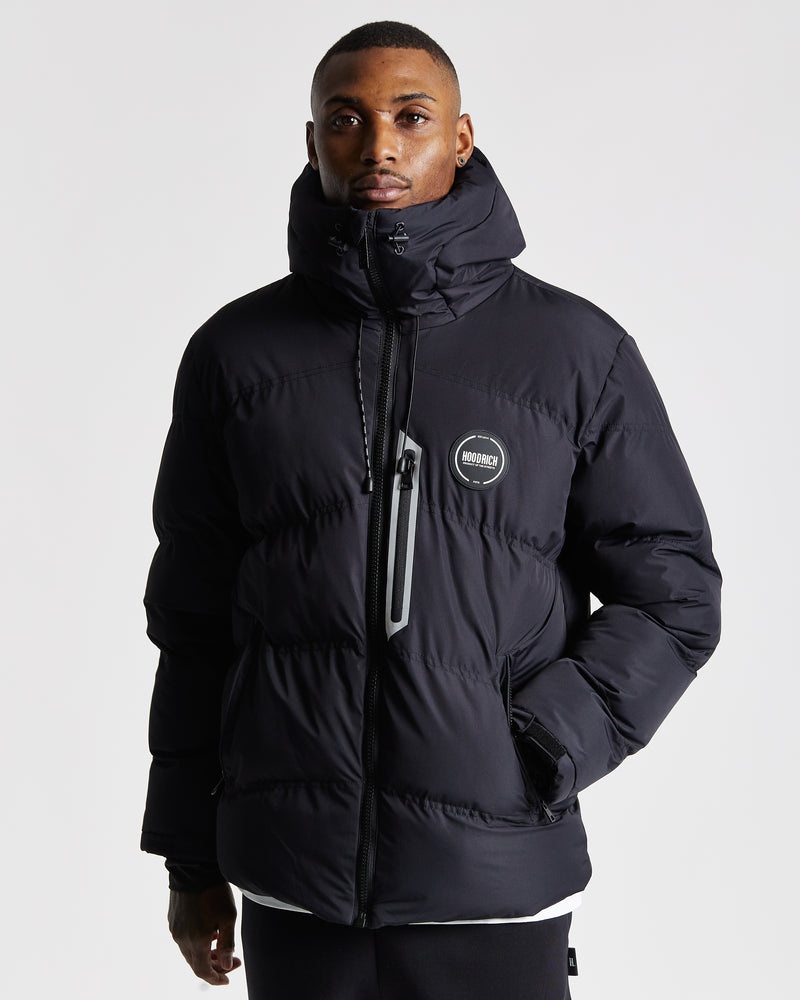 Black / White Men's Hoodrich Vern Puffer Jacket | USA BYCJLA540