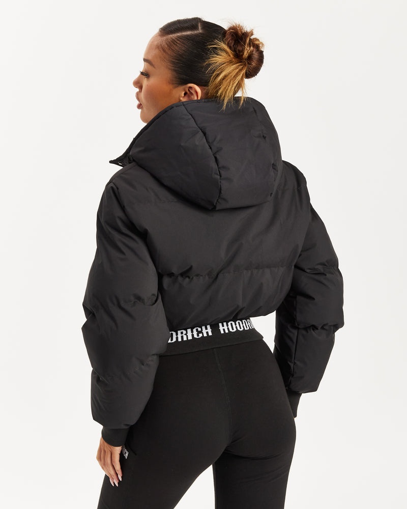 Black / White Women's Hoodrich Ari Puffer Jacket | USA WISKQB287