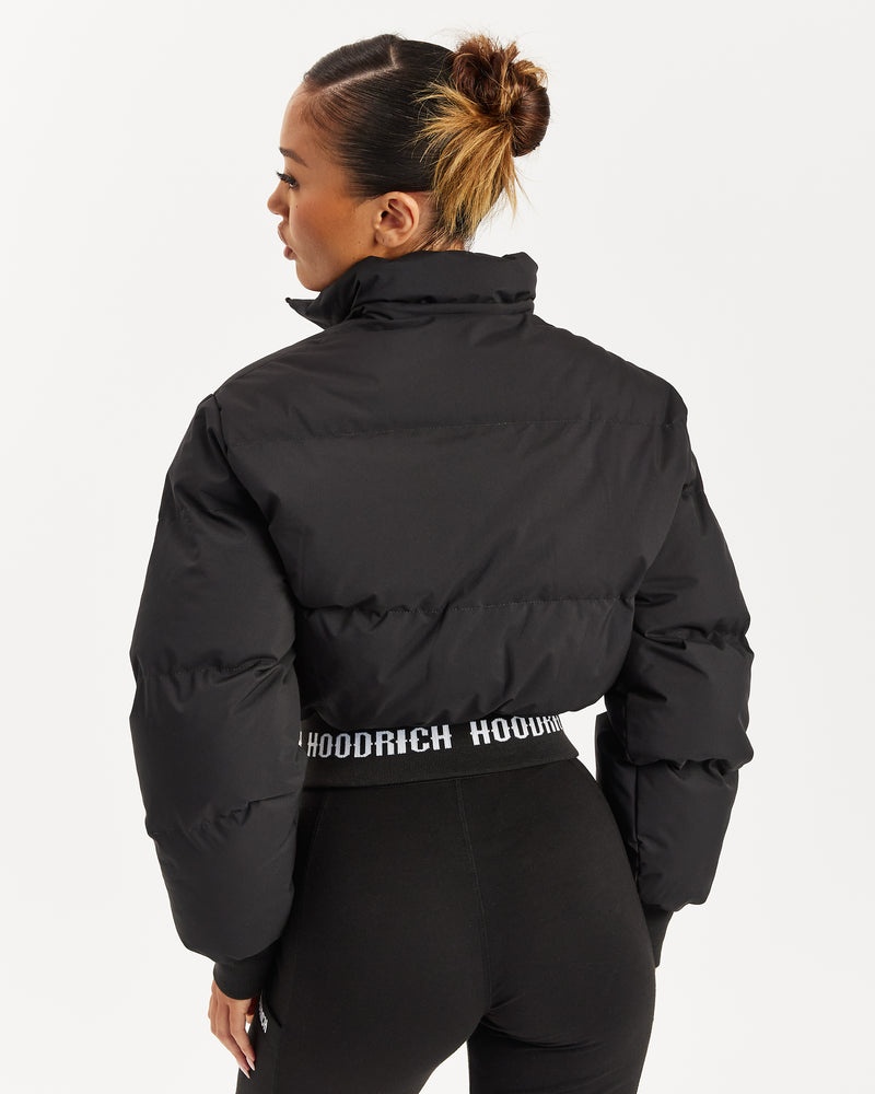 Black / White Women's Hoodrich Ari Puffer Jacket | USA WISKQB287