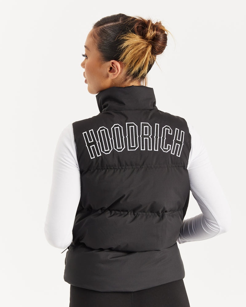 Black / White Women's Hoodrich Cara Gilet | USA RTQDIN925