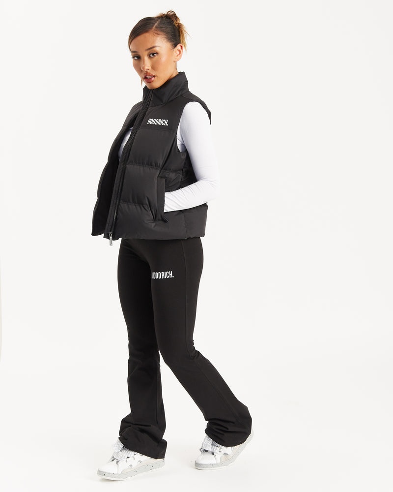 Black / White Women's Hoodrich Cara Gilet | USA RTQDIN925