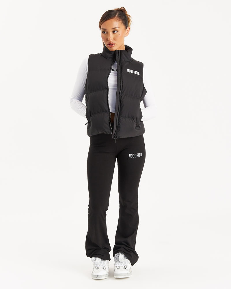 Black / White Women's Hoodrich Cara Gilet | USA RTQDIN925